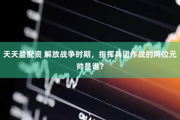 天天盈配资 解放战争时期，指挥兵团作战的两位元帅是谁？