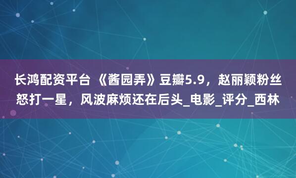 长鸿配资平台 《酱园弄》豆瓣5.9，赵丽颖粉丝怒打一星，风波麻烦还在后头_电影_评分_西林